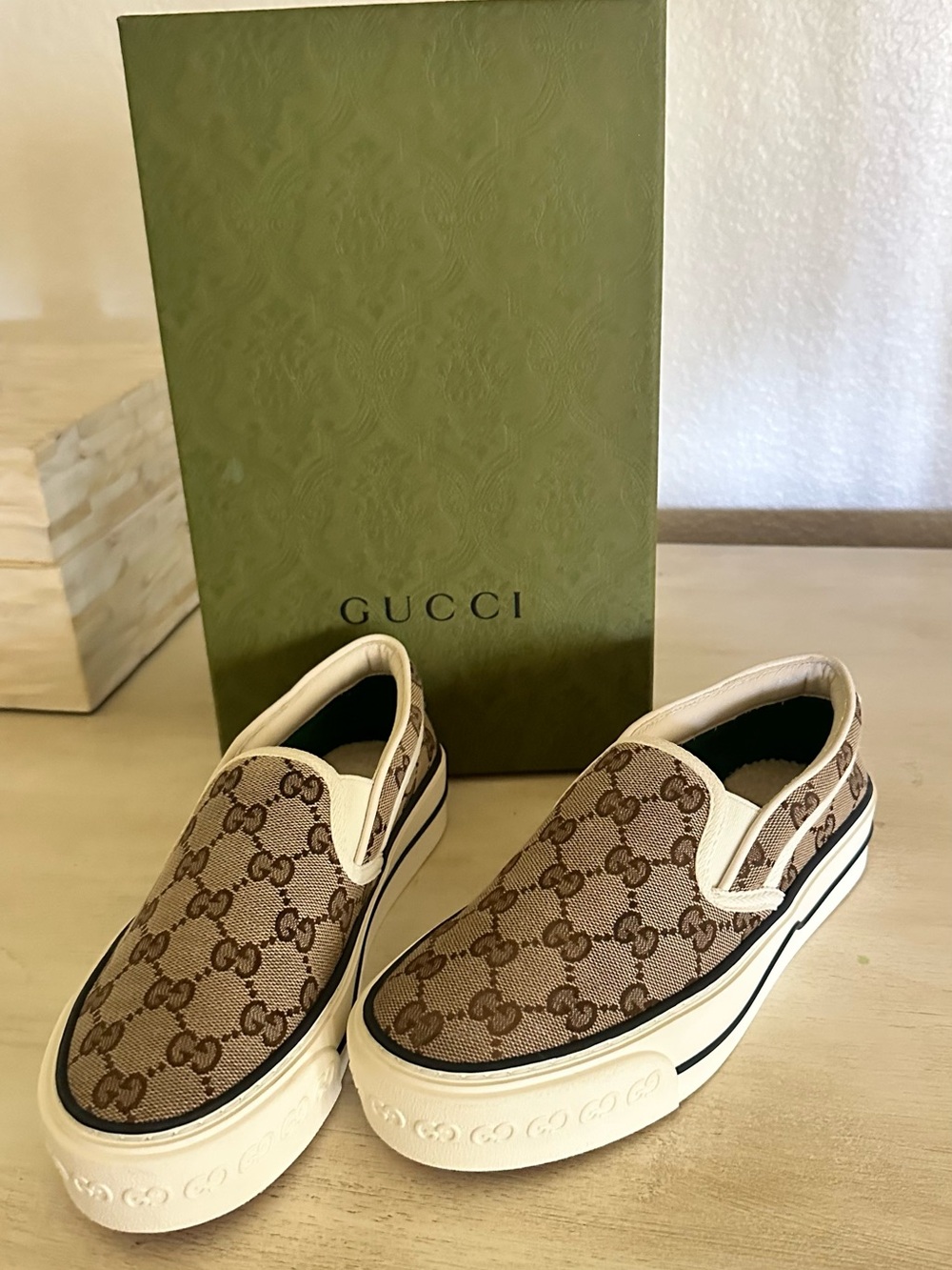 Gucci GG Slip-On Platform Sneaker in Brown